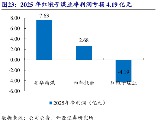 请问一下2025 年红墩子煤业净利润亏损 4.19 亿元