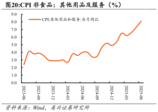 你知道CPI 非食品：其他用品及服务（%）