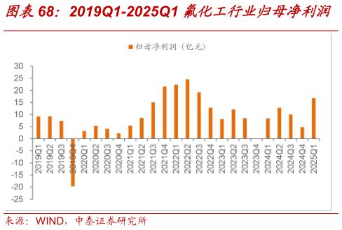 一起讨论下2019Q1-2025Q1 氟化工行业归母净利润