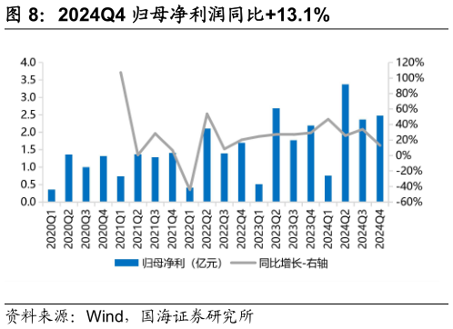 怎样理解2024Q4 归母净利润同比13.1%