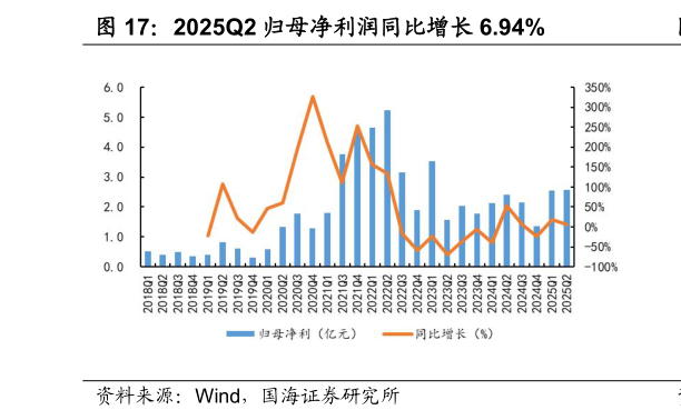 我想了解一下2025Q2 归母净利润同比增长 6.94%