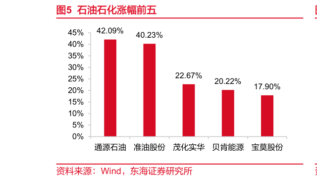 如何解释石油石化涨幅前五