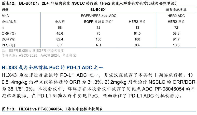 咨询下各位BL-B01D1:2L 非经典突变 NSCLC 的疗效(Her2 突变人群非头对头对比德曲妥珠单抗)?