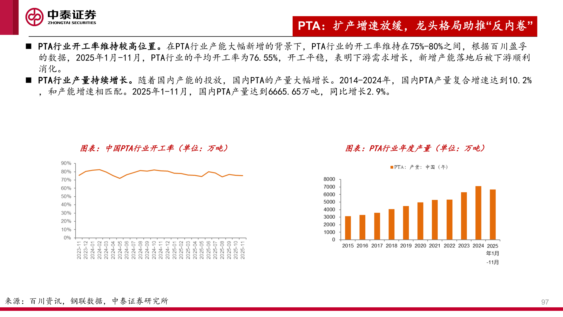 如何才能◼ PTA行业开工率维持较高位置。在PTA行业产能大幅新增的背景下，PTA行业的开工率维持在75%-80%之间，根据百川盈孚