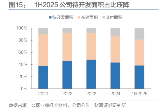 咨询大家1H2025 公司待开发面积占比压降?