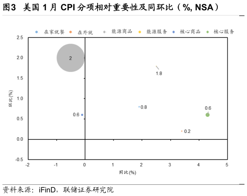 谁知道美国 1 月 CPI 分项相对重要性及同环比（%, NSA）?