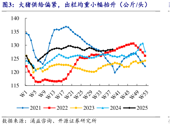 谁知道大猪供给偏紧，出栏均重小幅抬升（公斤头）