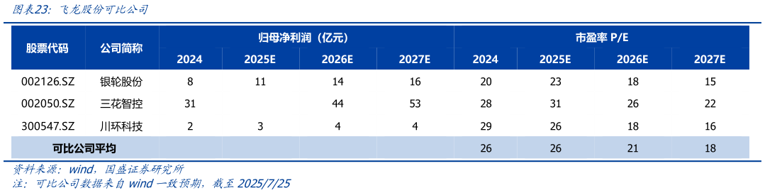 怎样理解飞龙股份可比公司