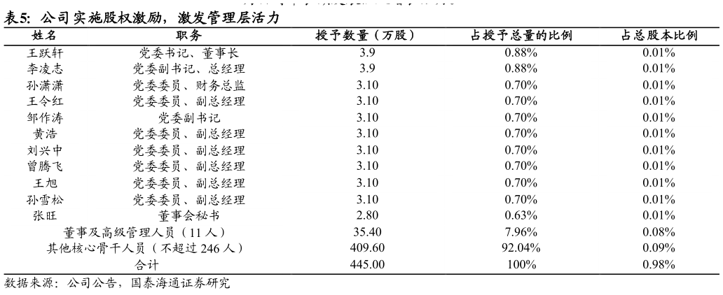 各位网友请教一下公司实施股权激励，激发管理层活力