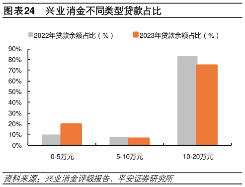 如何解释兴业消金不同类型贷款占比?