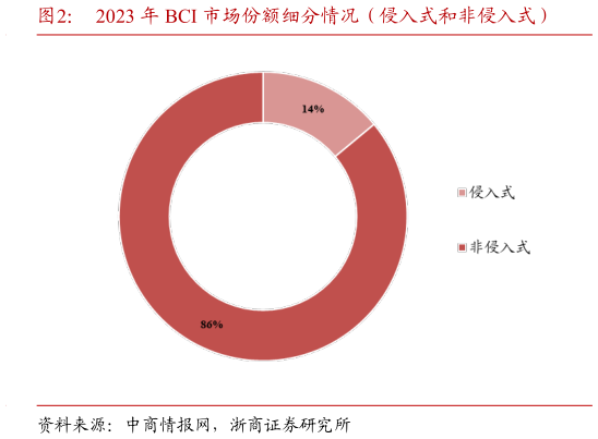 各位网友请教一下2023 年 BCI 市场份额细分情况(侵入式和非侵入式)?