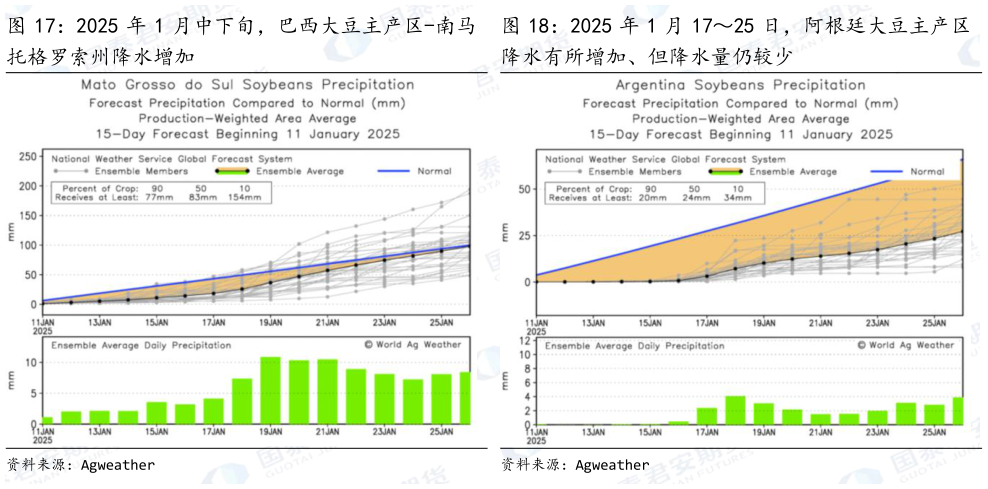 如何解释2025 年 1 月中下旬，巴西大豆主产区-南马 2025 年 1 月 1725 日，阿根廷大豆主产区