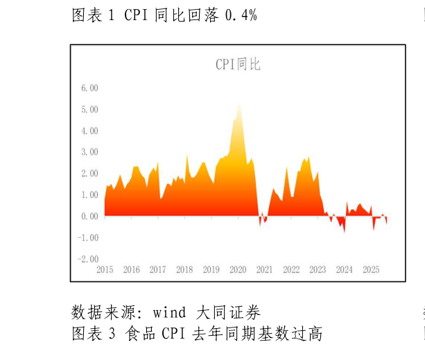 咨询下各位CPI 同比回落 0.4%