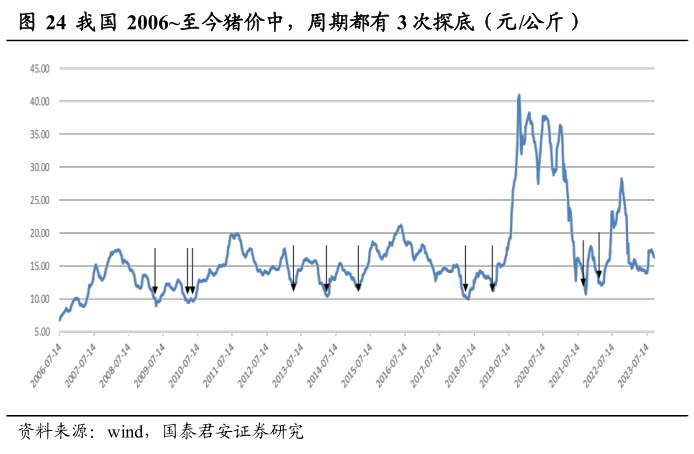 如何了解我国 2006至今猪价中，周期都有 3 次探底（元公斤）?