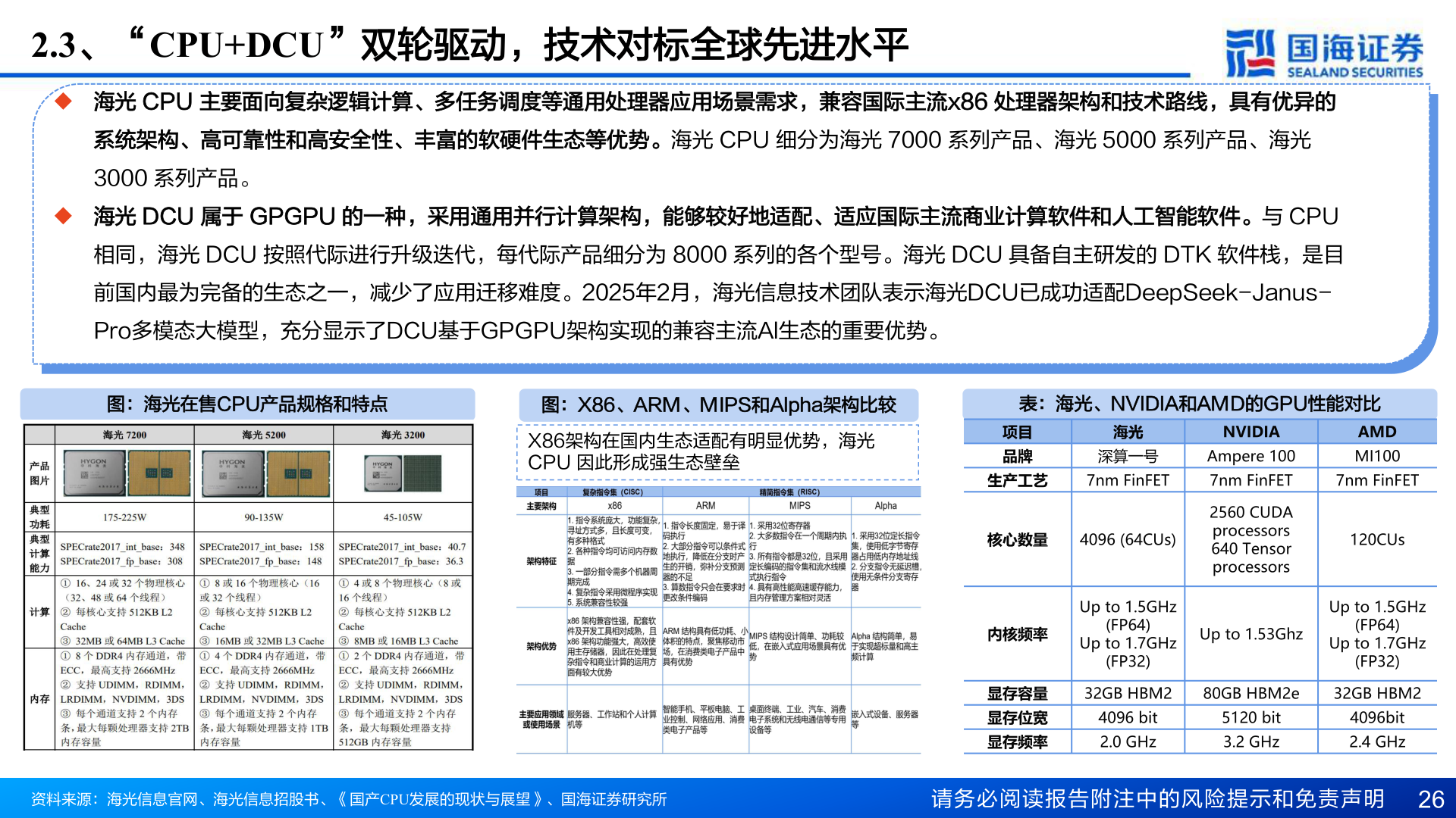 我想了解一下2.3、“CPU+DCU”双轮驱动，技术对标全球先进水平