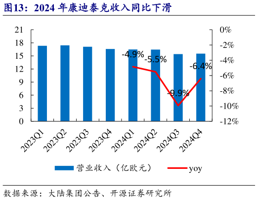 我想了解一下2024 年康迪泰克收入同比下滑