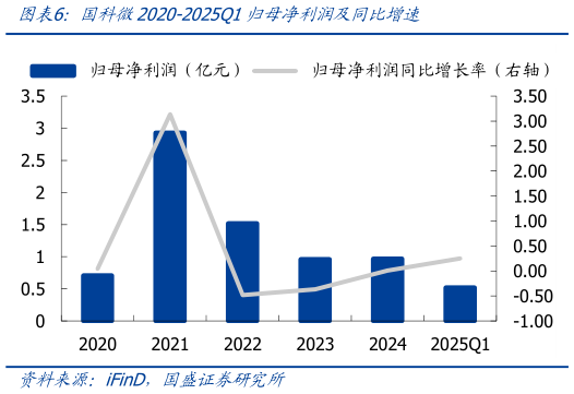 各位网友请教一下国科微2020-2025Q1归母净利润及同比增速