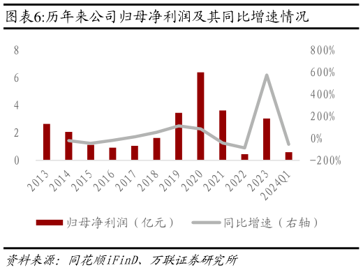 如何解释历年来公司归母净利润及其同比增速情况