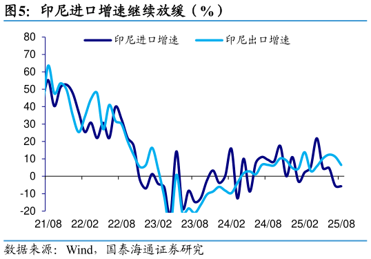 想关注一下印尼进口增速继续放缓（%）