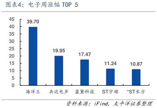 谁知道电子周涨幅 TOP 5?