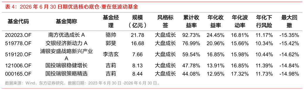怎样理解2026 年 6 月 30 日期优选核心底仓-重在低波动基金