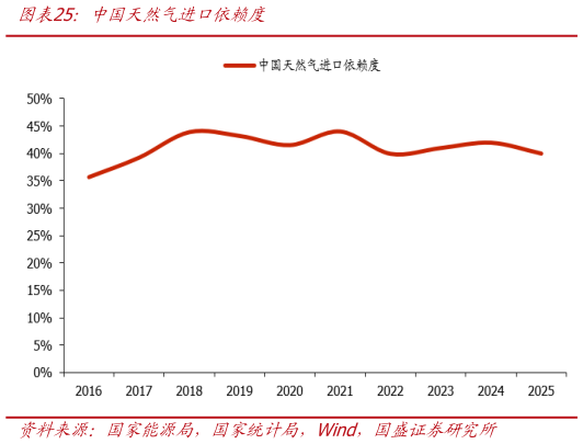 想关注一下中国天然气进口依赖度
