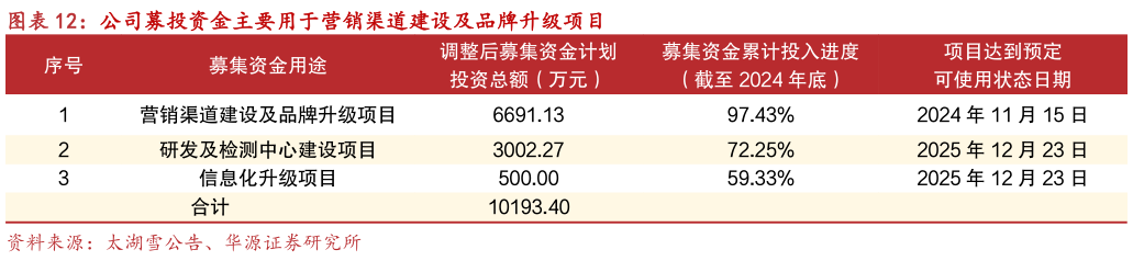 如何解释公司募投资金主要用于营销渠道建设及品牌升级项目