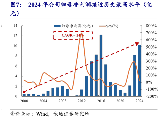 想问下各位网友2024 年公司归母净利润接近历史最高水平（亿