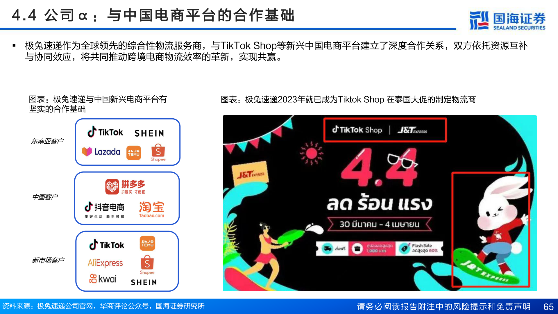 请问一下4 . 4   公 司 α ： 与 中 国 电 商 平 台 的 合 作 基 础