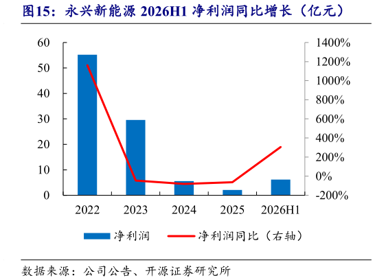 谁知道永兴新能源 2026H1 净利润同比增长（亿元）?