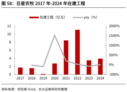 咨询大家巨星农牧 2017 年-2024 年在建工程