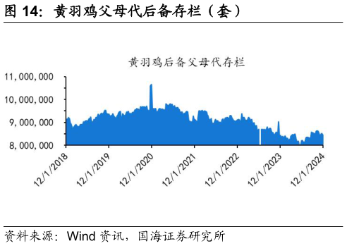 想关注一下黄羽鸡父母代后备存栏（套）