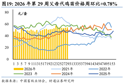 你知道2026 年第 29 周父母代鸡苗价格周环比0.78%