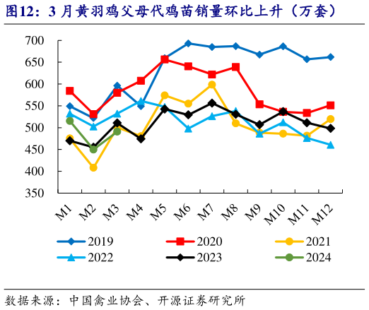 怎样理解3 月黄羽鸡父母代鸡苗销量环比上升（万套）?
