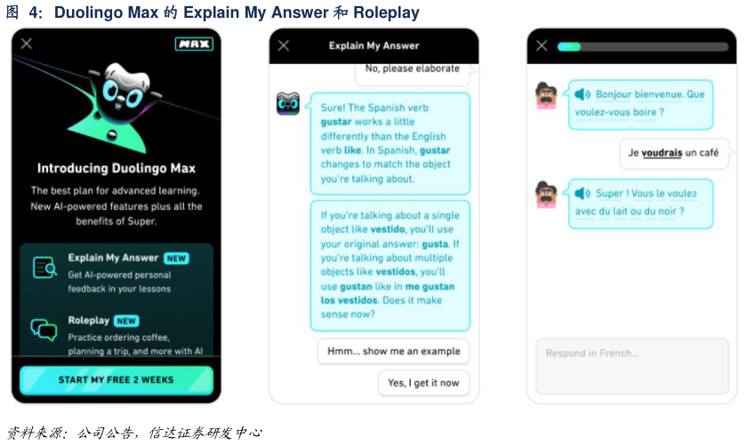 谁知道Duolingo Max 的 Explain My Answer 和 Roleplay?