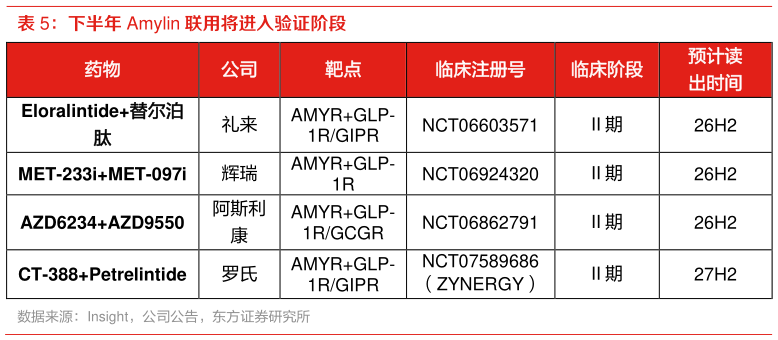 想关注一下下半年 Amylin 联用将进入验证阶段