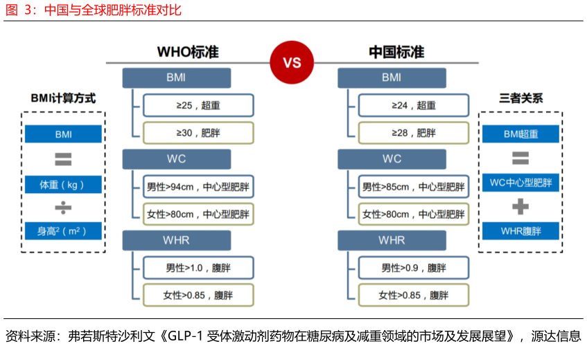 谁知道中国与全球肥胖标准对比