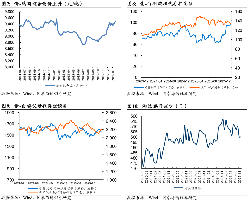 想问下各位网友价-鸡肉综合售价上升(元吨) 量-白鸡父母代存栏稳定?