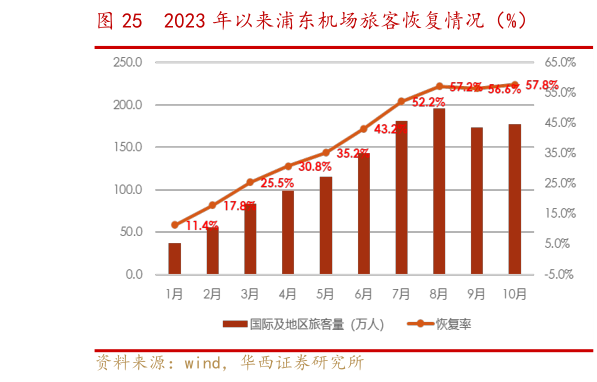 你知道2023 年以来浦东机场旅客恢复情况(%)?