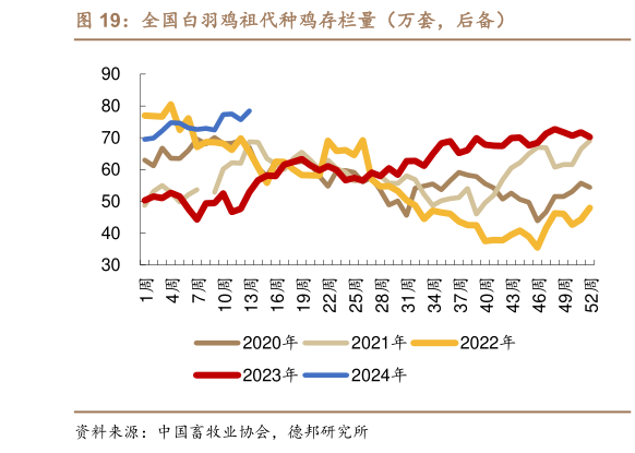 怎样理解全国白羽鸡祖代种鸡存栏量（万套，后备）?