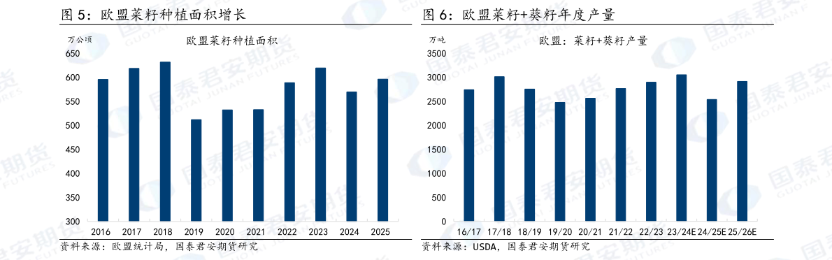 一起讨论下欧盟菜籽种植面积增长 欧盟菜籽葵籽年度产量
