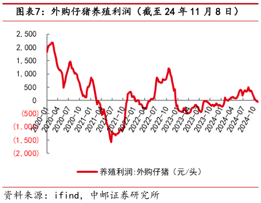 谁能回答外购仔猪养殖利润（截至 24 年 11 月 8 日）?