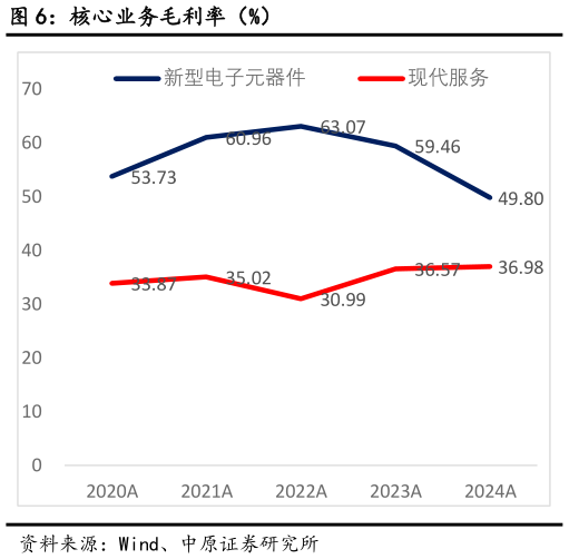 我想了解一下核心业务毛利率(%)?