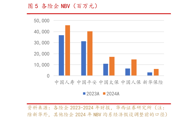 想关注一下各险企 NBV（百万元）