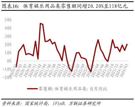 如何看待体育娱乐用品类零售额同增20.20%至118亿元