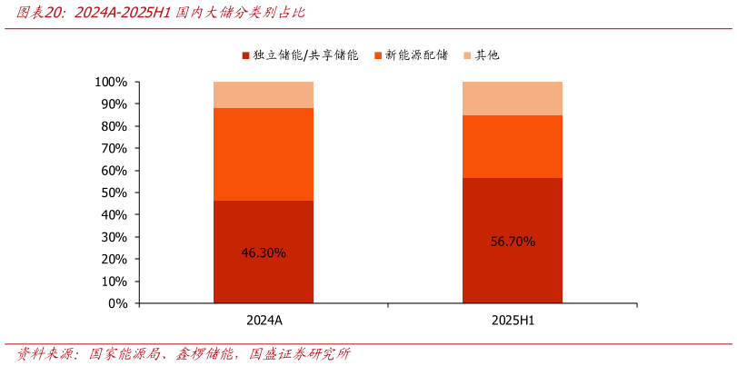 如何才能2024A-2025H1国内大储分类别占比?