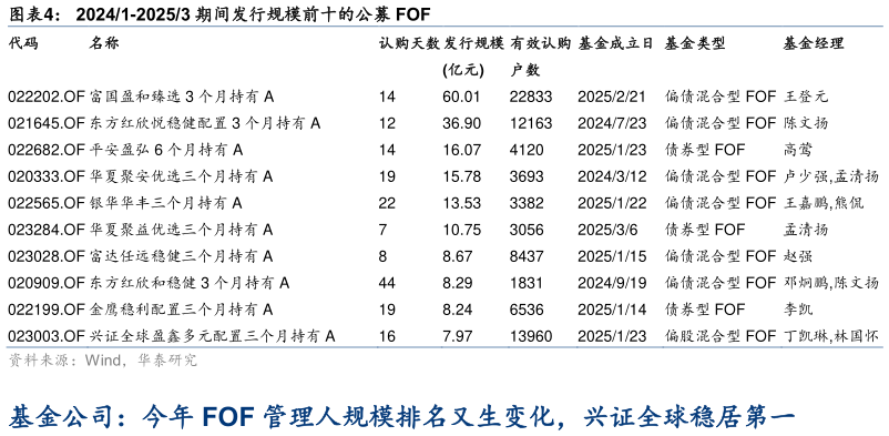 如何看待20241-20253 期间发行规模前十的公募 FOF