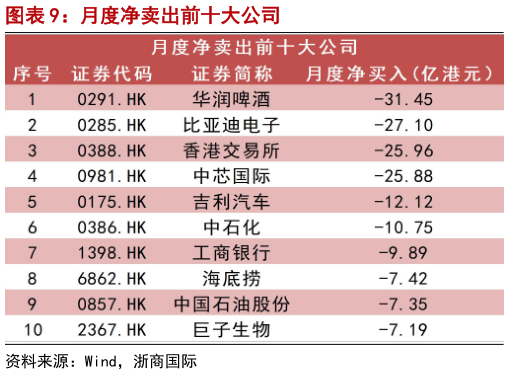 如何了解月度净卖出前十大公司