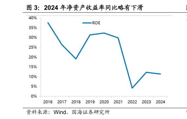 想关注一下2024 年净资产收益率同比略有下滑