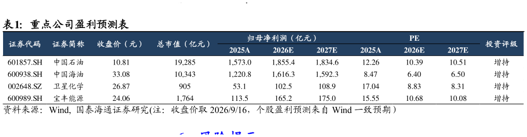 咨询大家重点公司盈利预测表